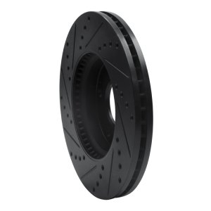 Kia Rondo Brake Rotor (1) - Front Right - R1 Concepts - Drilled & Slotted - Black - `07-`10